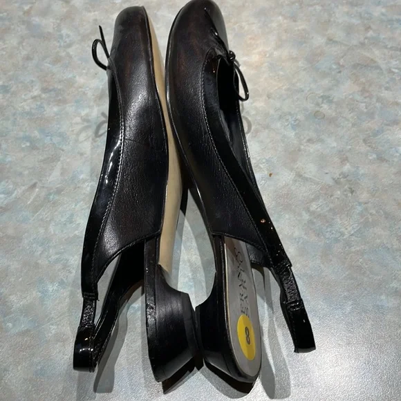 Franco Sarto black leather sling backs (sz 8) - Picture 3 of 14